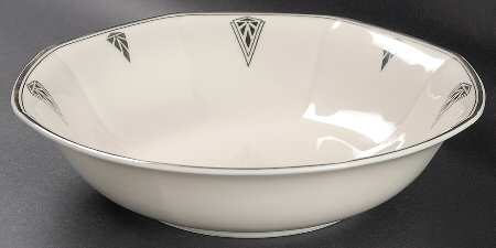 Deauville (White, Rounded Octagonal) 9" Round Vegetable Bowl