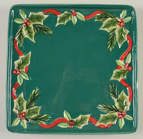 Winter Song Square Salad Plate