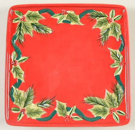 Winter Song Square Salad Plate
