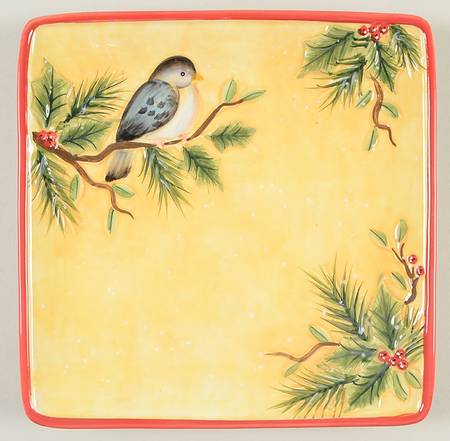 Winter Song Square Salad Plate