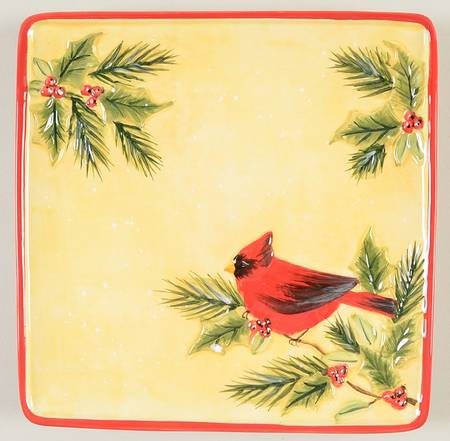 Winter Song Square Salad Plate