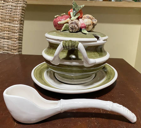 Garden Harvest Tureen & Lid w/Ladle & Underplate