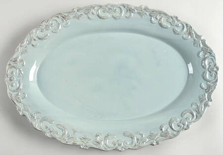 Madison Collection Antique Blue 15" Oval Serving Platter