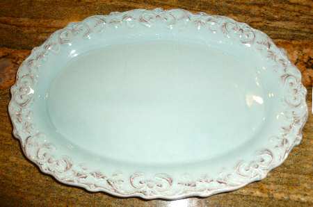 Madison Collection Antique Blue 12" Oval Serving Platter