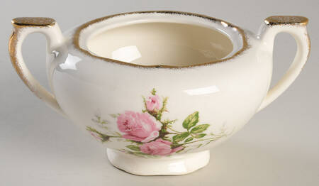 Pink T Rose Sugar Bowl No Lid
