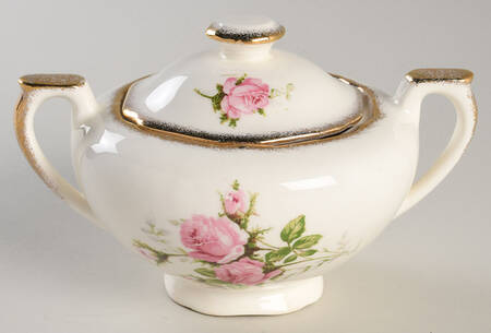 Pink T Rose Sugar Bowl & Lid