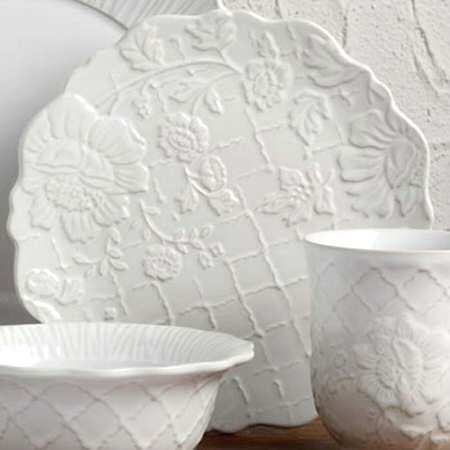 Treillage White Salad Plate