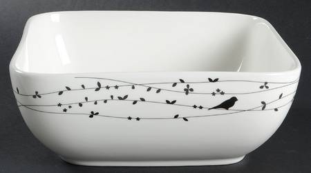 Oiseau Black 8" Square Vegetable Bowl
