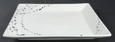 Oiseau Black 12" Square Serving Platter