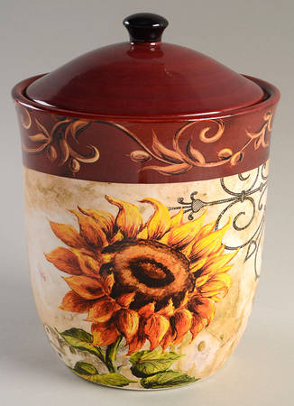 Tuscan Sunflower Medium Canister & Lid