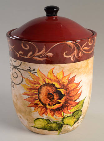 Tuscan Sunflower Large Canister & Lid