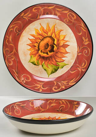Tuscan Sunflower 13" Pasta Serving Bowl