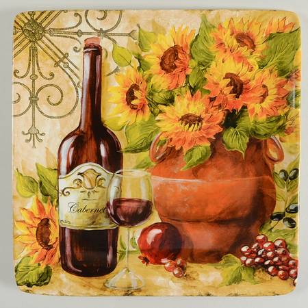 Tuscan Sunflower 12" Square Serving Platter