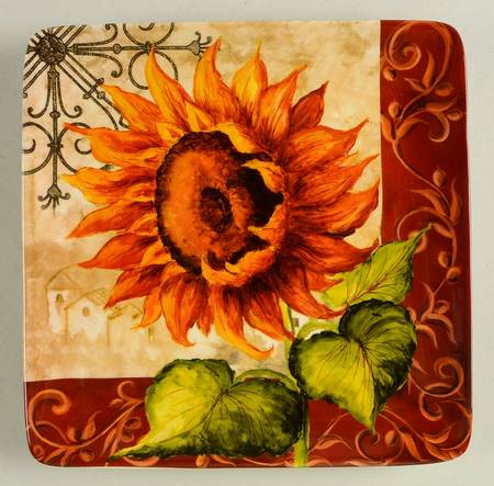 Tuscan Sunflower Square Salad/Dessert Plate