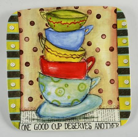 Java Time 12" Square Serving Platter