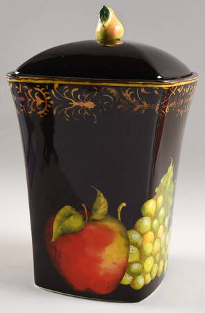 Fruit Filigree Biscuit Barrel & Lid