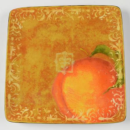 Fruit Filigree Square Dinner Plate