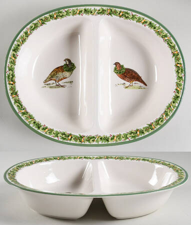 CIC118 13" Oval Divided Vegetable Bowl by Certified International