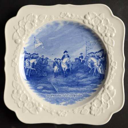 Colonial Times Blue (Embossed) Square Luncheon Plate