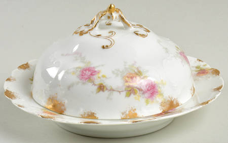 Schleiger379-3 Round Covered Butter with Strainer