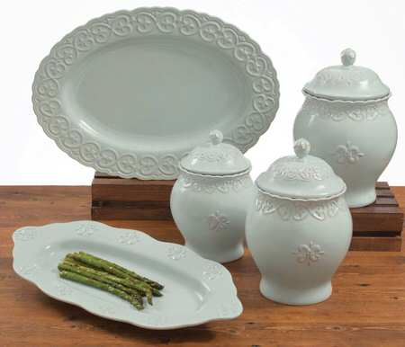 Adeline Blue 18" Oval Serving Platter