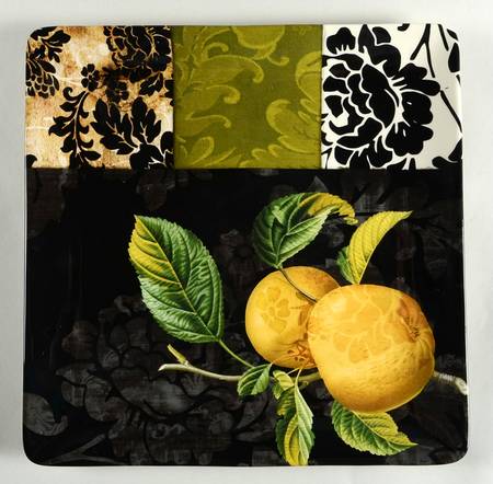 Damask Fruit 14" Square Platter