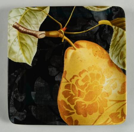 Damask Fruit Square Salad/Dessert Plate