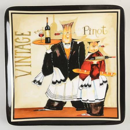 Days of Wine Square Salad/Dessert Plate