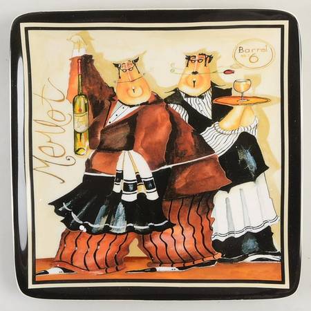 Days of Wine Square Salad/Dessert Plate