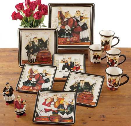 Days of Wine Square Dinner Plate