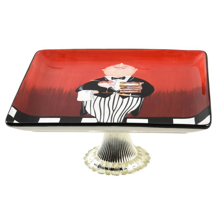 Dinner Is Served (No Words) Cake Stand with 4"-5" Metal Pedestal  Hc