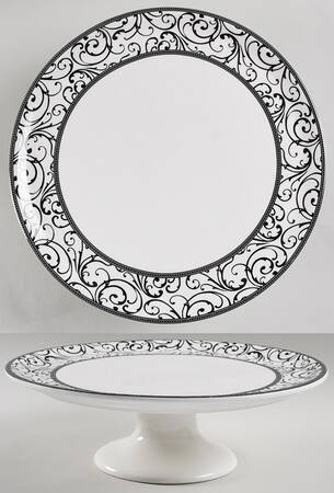Veluto Black 12" Diameter Pedestal Cake Stand