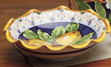Melagrana (Pomegranate) 10" Ruffled Bowl