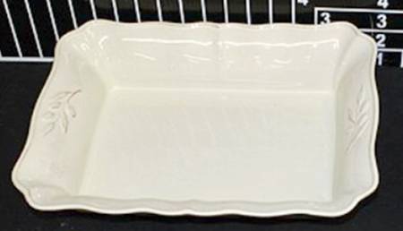 Village White 14" Rectangular Baker
