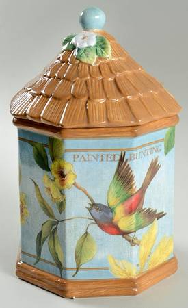Botanical Birds Large Canister & Lid