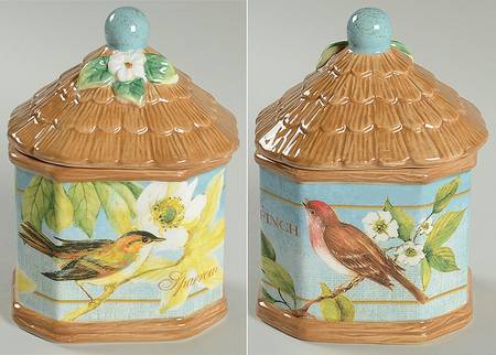 Botanical Birds Sugar Bowl & Lid
