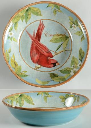 Botanical Birds 12" Pasta Serving Bowl