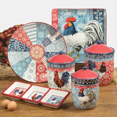 Americana Rooster 13" Chop Plate (Round Platter)