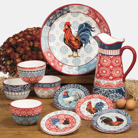 Americana Rooster 13" Pasta Serving Bowl