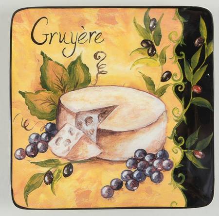 Wine and Cheese Party Square Salad/Dessert Plate
