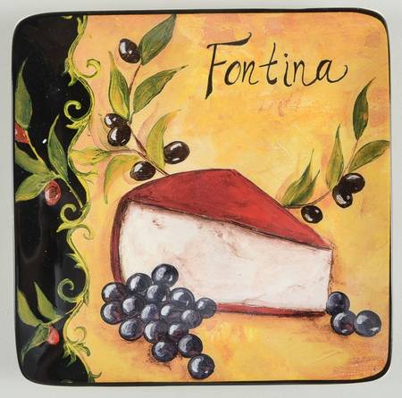 Wine and Cheese Party Square Salad/Dessert Plate