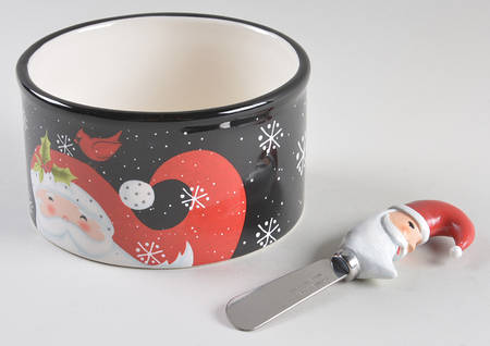 Jolly Santa Dip Bowl & Spreader Set