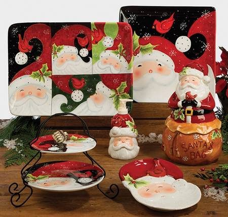 Jolly Santa 16" Rectangular Serving Platter