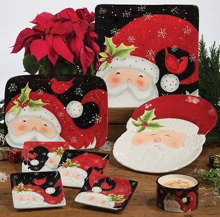 Jolly Santa 14" Square Platter