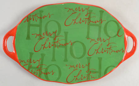 Ho Ho Ho 14" Oval Handled Platter