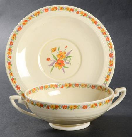 Ludlow Flat Cream Soup Bowl & Saucer Set