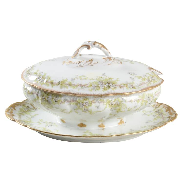 Schleiger 389-1 Gravy Boat w/Attached Underplate & Lid