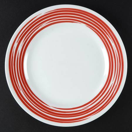 Strokes of Color (Brushed) Cranberry Red Luncheon Plate