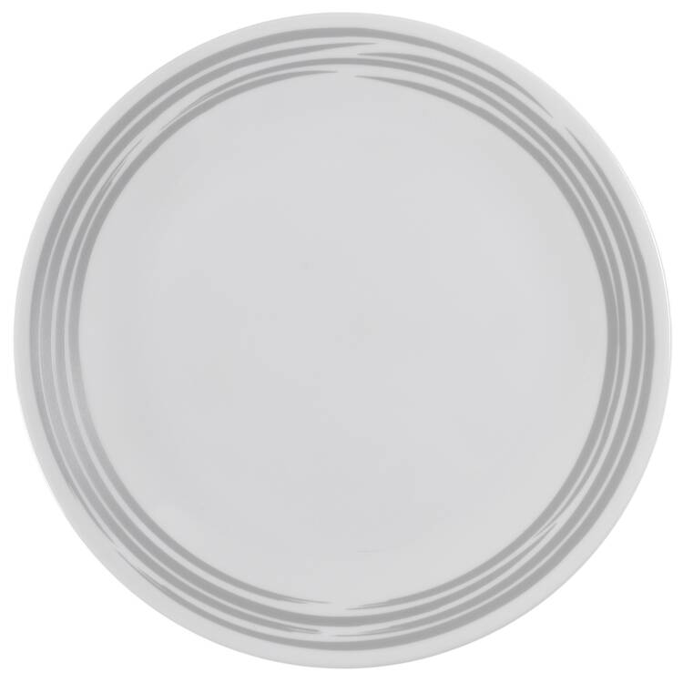 Strokes of Color (Brushed) Platinum Silver Coupe Dinner Plate by Corning Corelle