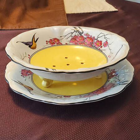 Springtime Fruit Drainer & Underplate
